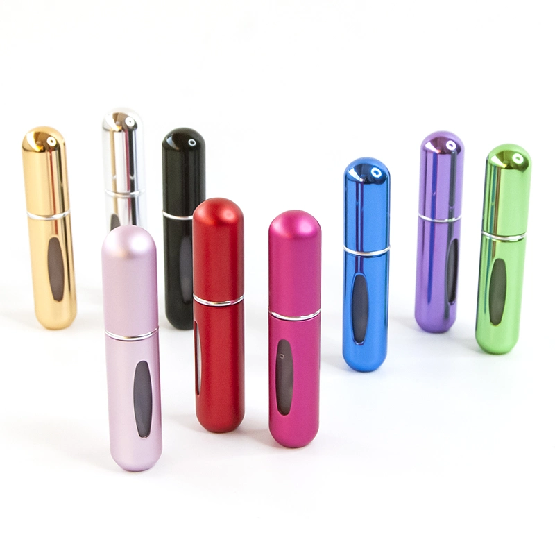 Colorful Portable Empty 5ml 8ml Refill Aluminum Perfume Atomizer Bottles